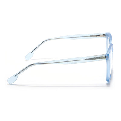 Voyage Transparent Blue Square Eyeglasses for Men & Women (VO8001MG4889-C4)