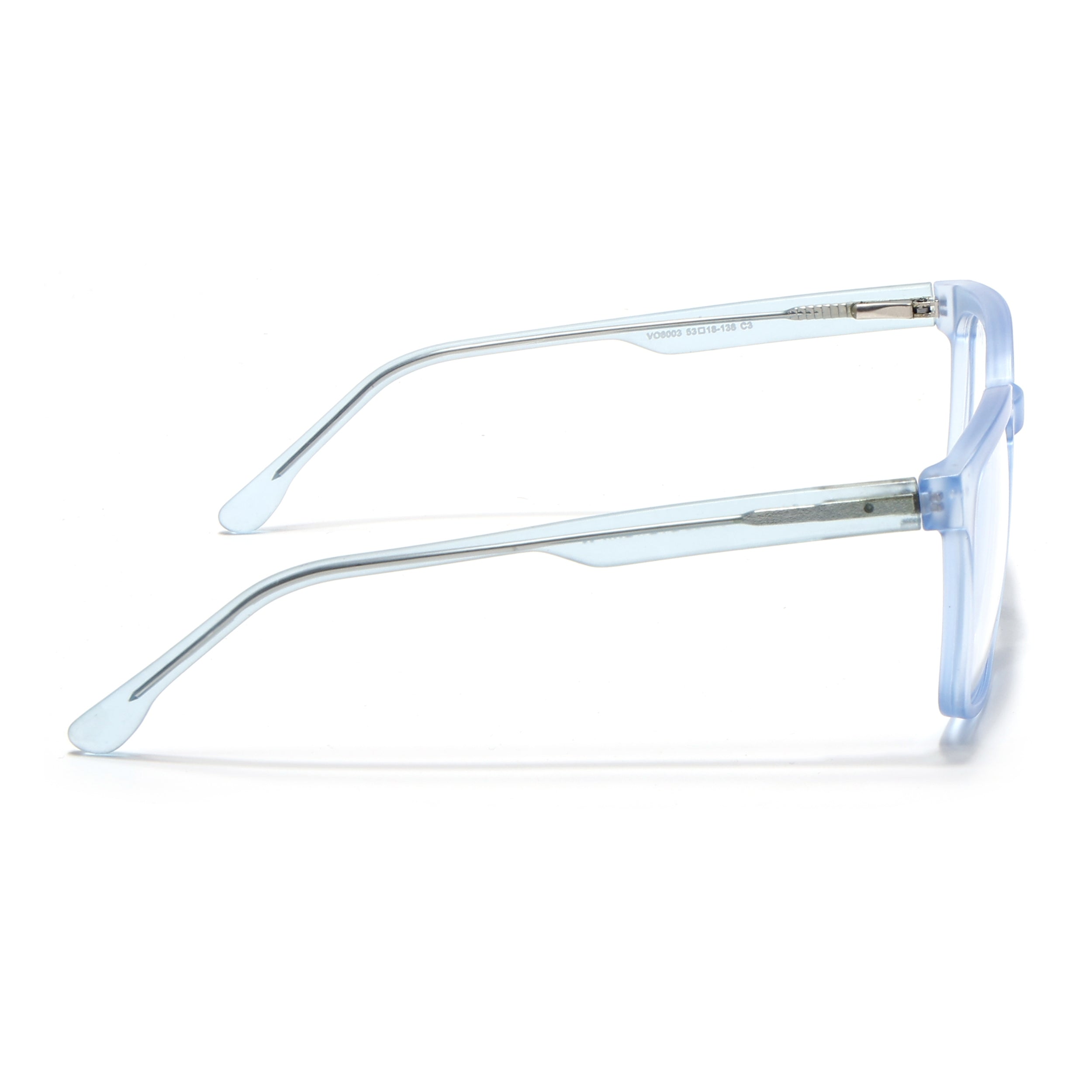 Voyage Transparent Blue Square Eyeglasses for Men & Women (VO8003MG4899-C4)