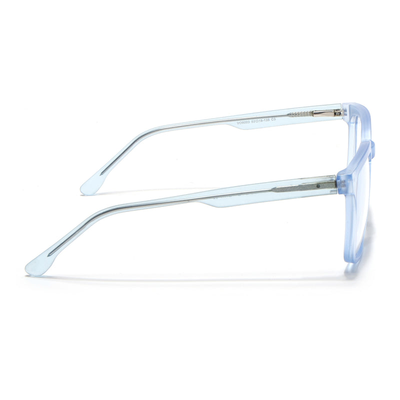 Voyage Transparent Blue Square Eyeglasses for Men & Women (VO8003MG4899-C4)
