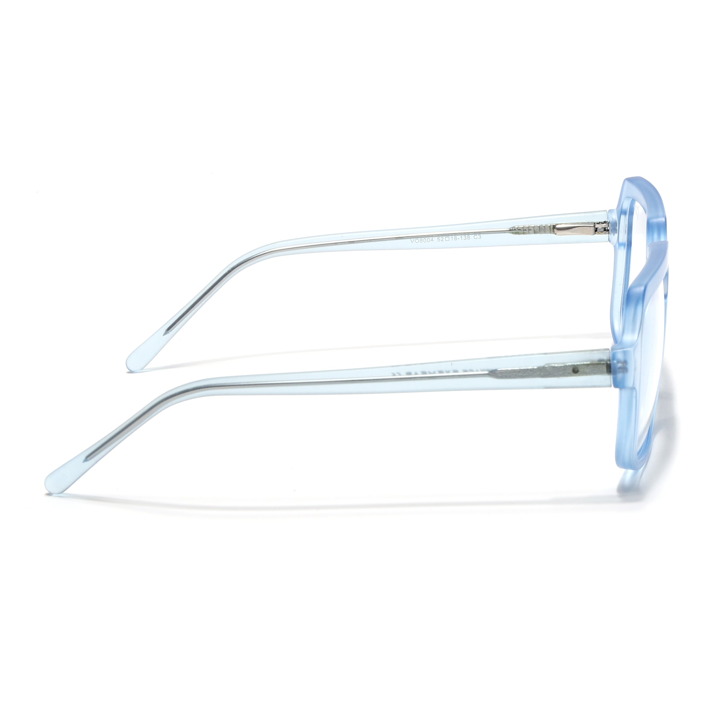 Voyage Transparent Blue Square Eyeglasses for Men & Women (VO8004MG4904-C4)