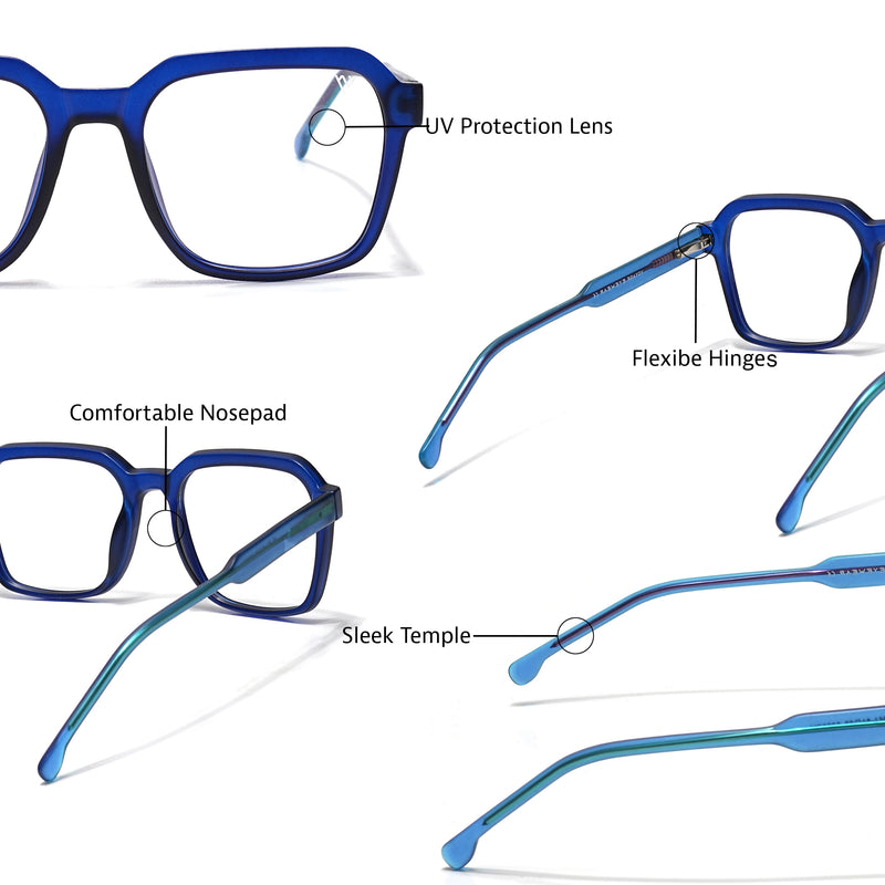 Voyage Navy Blue Wayfarer Eyeglasses for Men & Women (VO8006MG4915-C5)