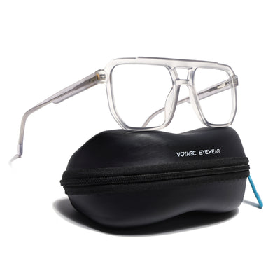 Voyage Maverick Transparent Grey Wayfarer Eyeglasses for Men & Women (VO8007MG4917-C2)