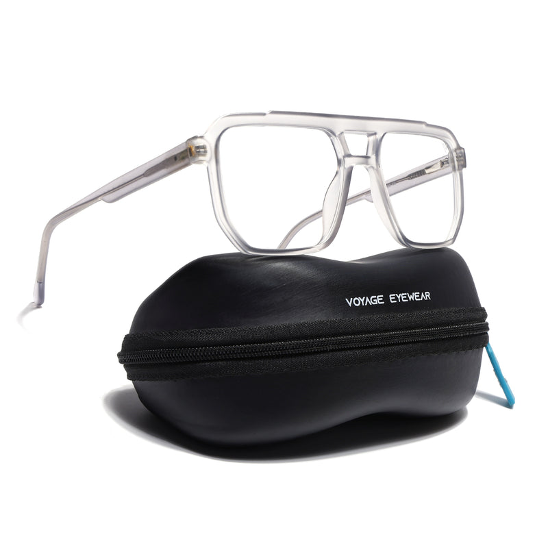 Voyage Maverick Transparent Grey Wayfarer Eyeglasses for Men & Women (VO8007MG4917-C2)