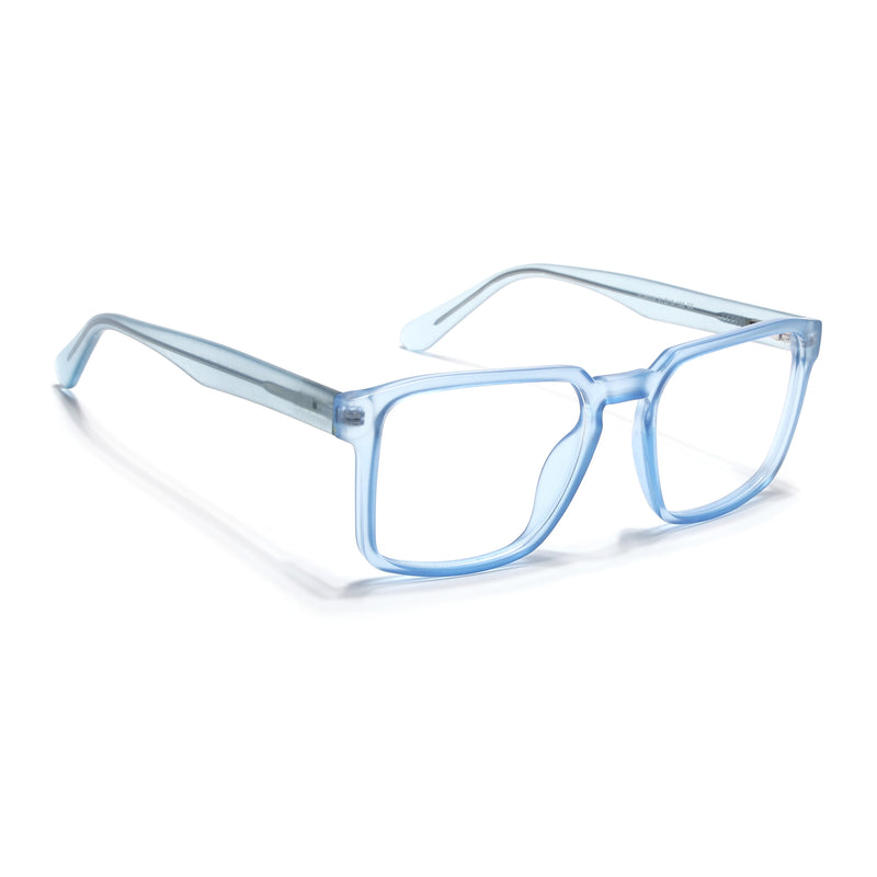 Voyage Transparent Blue Square Eyeglasses for Men & Women (VO8008MG4924-C4)