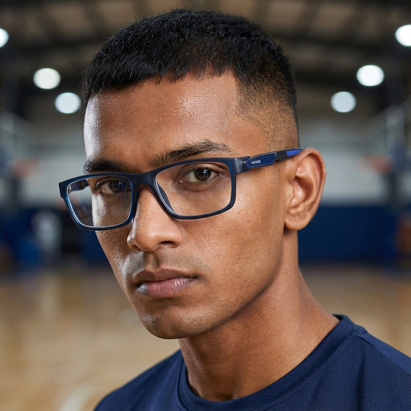 Voyage Striker Blue Rectangle Eyeglasses for Men & Women (52503MG6143-C5)