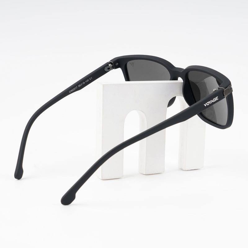 Voyage Wayfarer Polarized Sunglasses for Men & Women (Black Lens | Matt Black Frame - PMG5249)