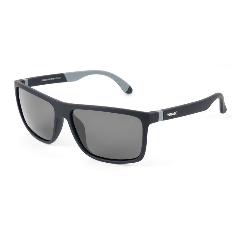 Voyage Wayfarer Polarized Sunglasses for Men & Women (Black Lens | Matt Black Frame - PMG5250)