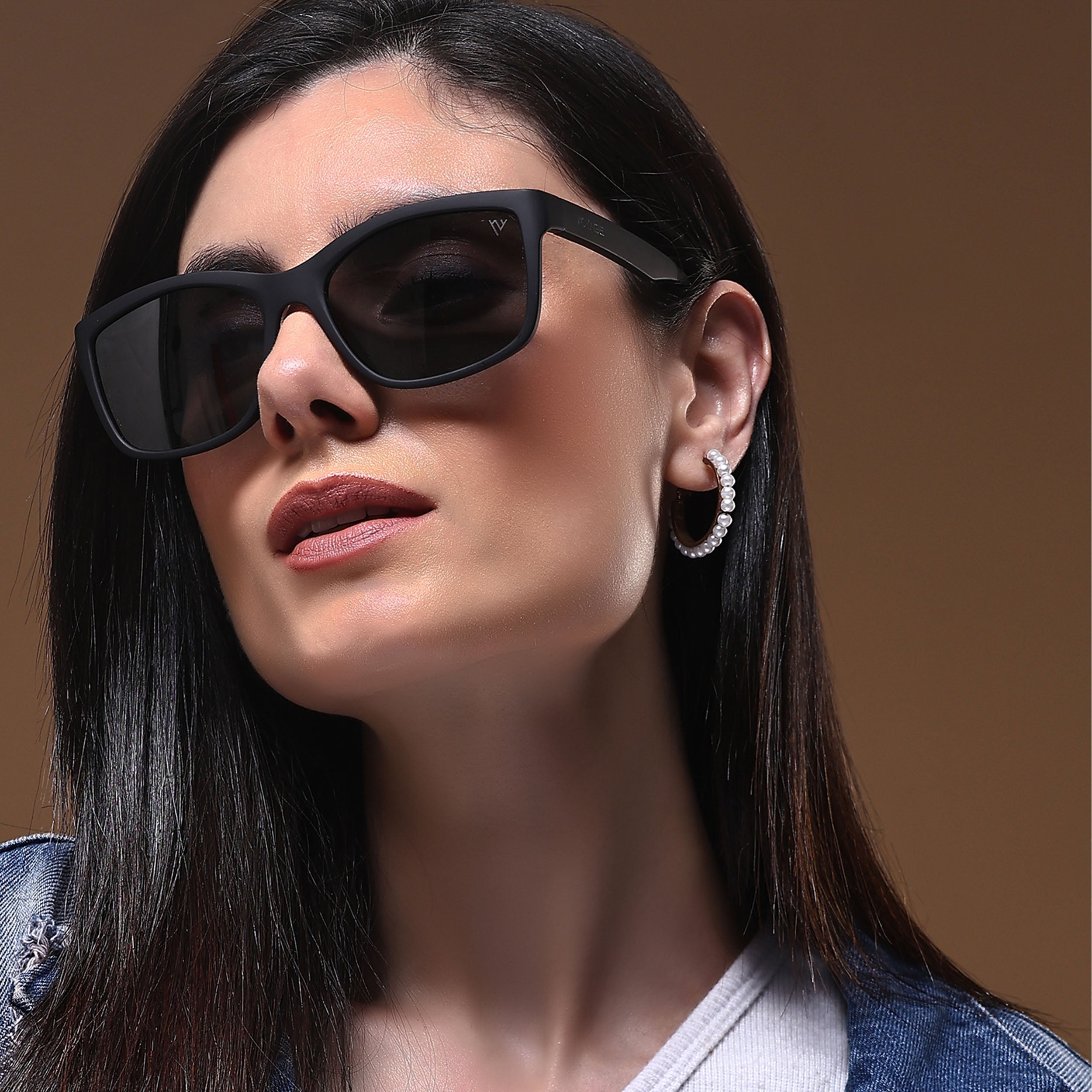 Voyage Wayfarer Polarized Sunglasses for Men & Women (Black Lens | Matt Black Frame - PMG5253)