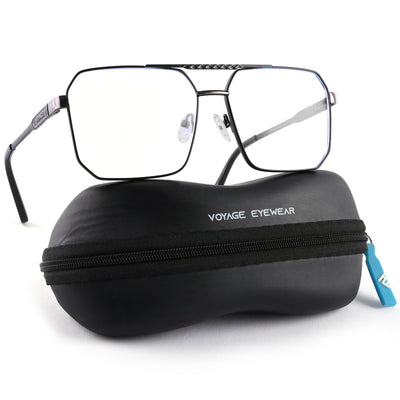 Voyage Exclusive Black & Grey Wayfarer Eyeglasses for Men & Women (VY221010MG5318-C2)