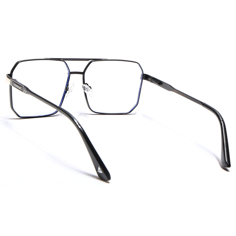 Voyage Exclusive Black & Silver Wayfarer Eyeglasses for Men & Women (VY221010MG5319-C3)