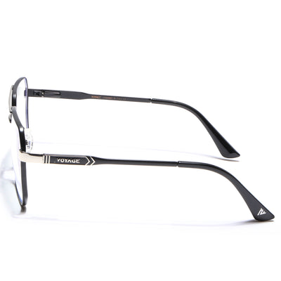 Voyage Exclusive Black & Silver Wayfarer Eyeglasses for Men & Women (VY221010MG5319-C3)