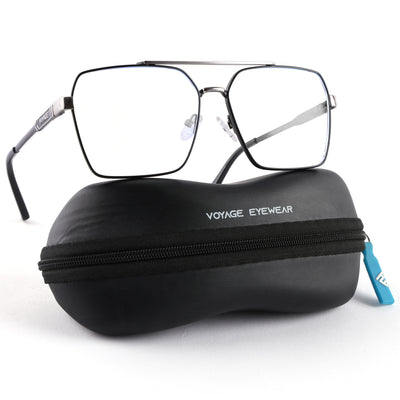 Voyage Exclusive Black & Silver Wayfarer Eyeglasses for Men & Women (VY221011MG5322-C3)