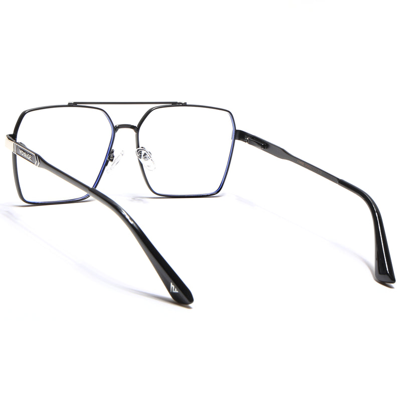 Voyage Exclusive Black & Silver Wayfarer Eyeglasses for Men & Women (VY221011MG5322-C3)