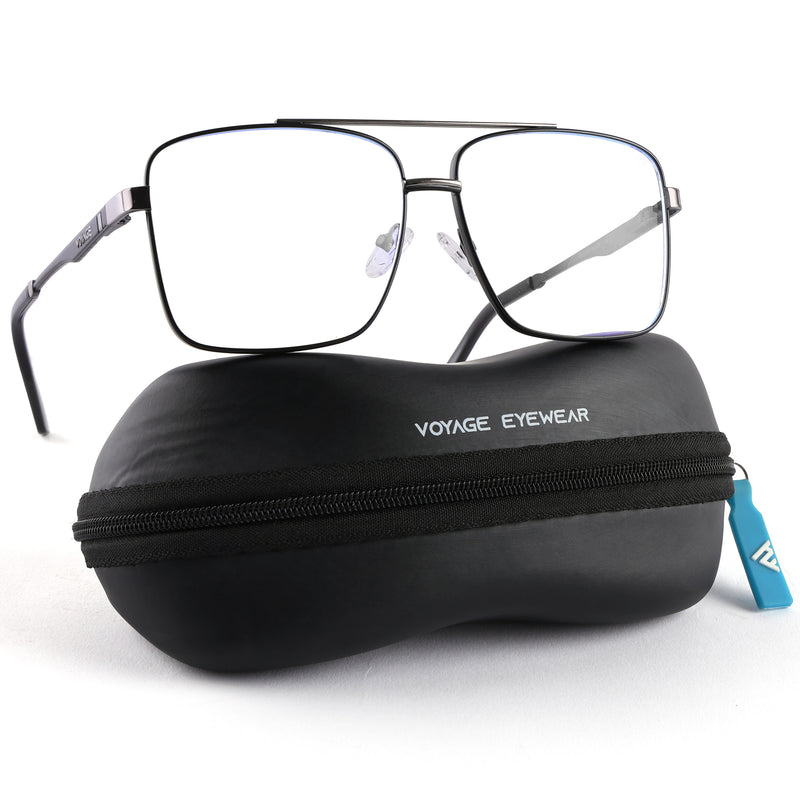 Voyage Exclusive Black & Grey Wayfarer Eyeglasses for Men & Women (VY221012MG5324-C2)