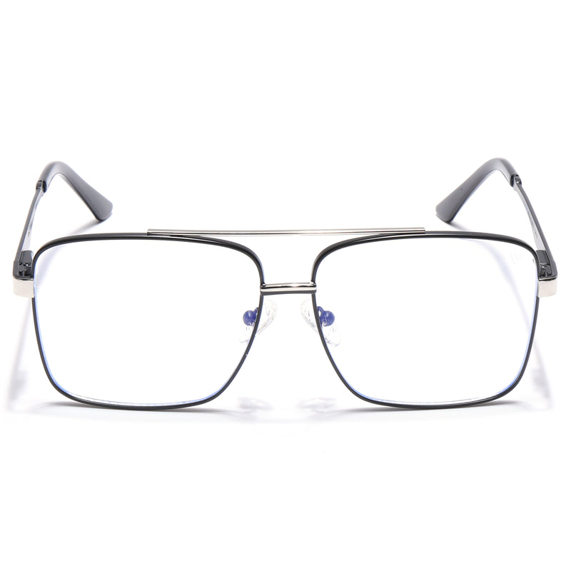 Voyage Exclusive Black & Silver Wayfarer Eyeglasses for Men & Women (VY221012MG5325-C3)