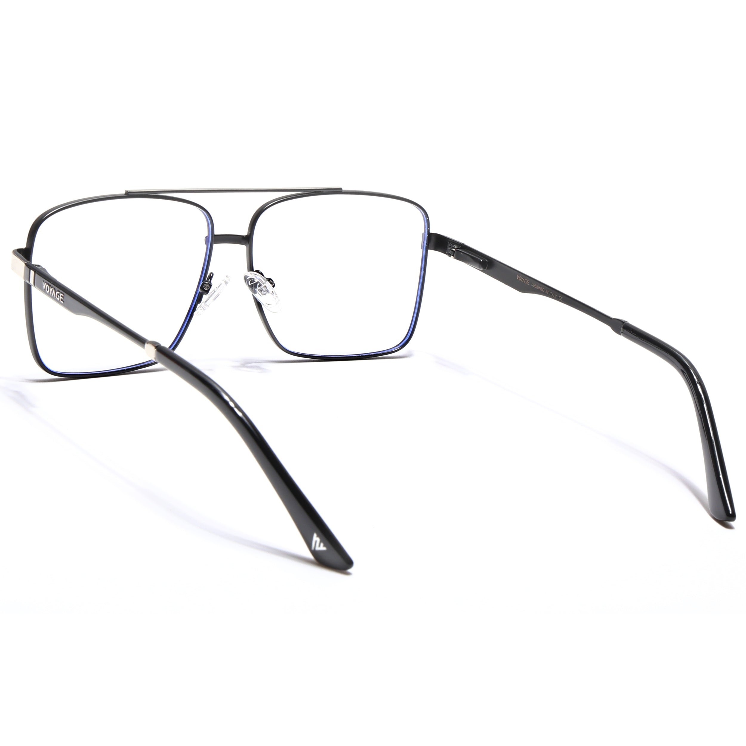 Voyage Exclusive Black & Silver Wayfarer Eyeglasses for Men & Women (VY221012MG5325-C3)