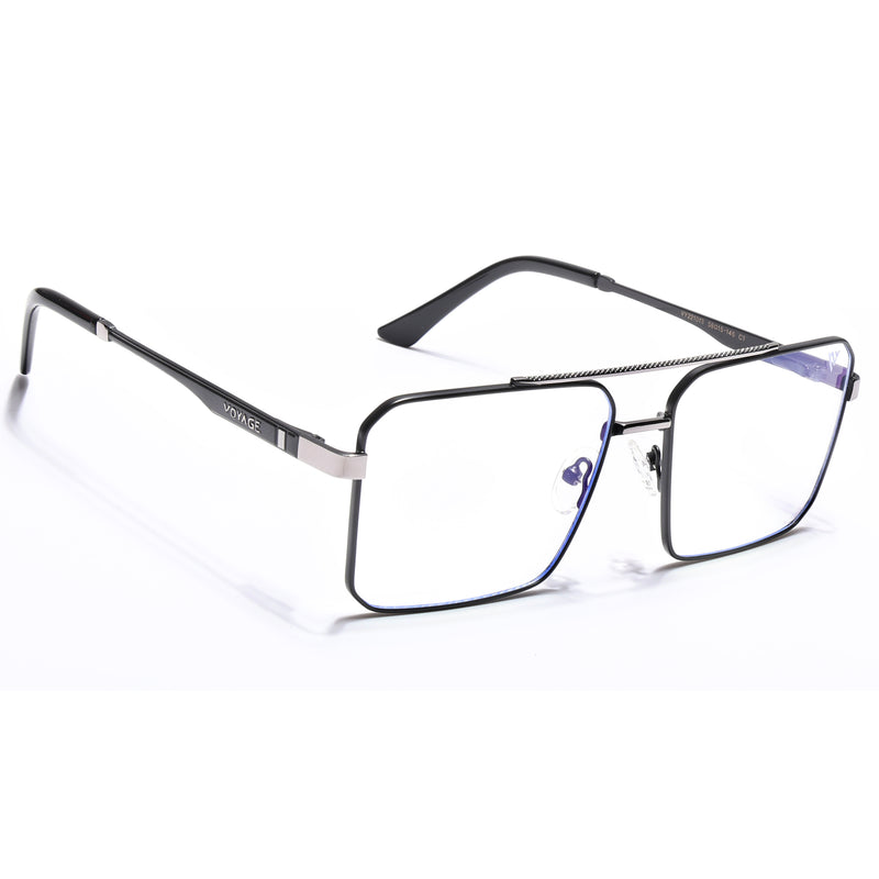 Voyage Exclusive Black & Grey Wayfarer Eyeglasses for Men & Women (VY221013MG5327-C2)