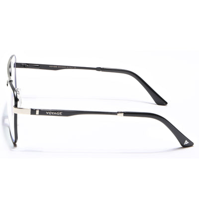 Voyage Exclusive Black & Silver Wayfarer Eyeglasses for Men & Women (VY221013MG5328-C3)