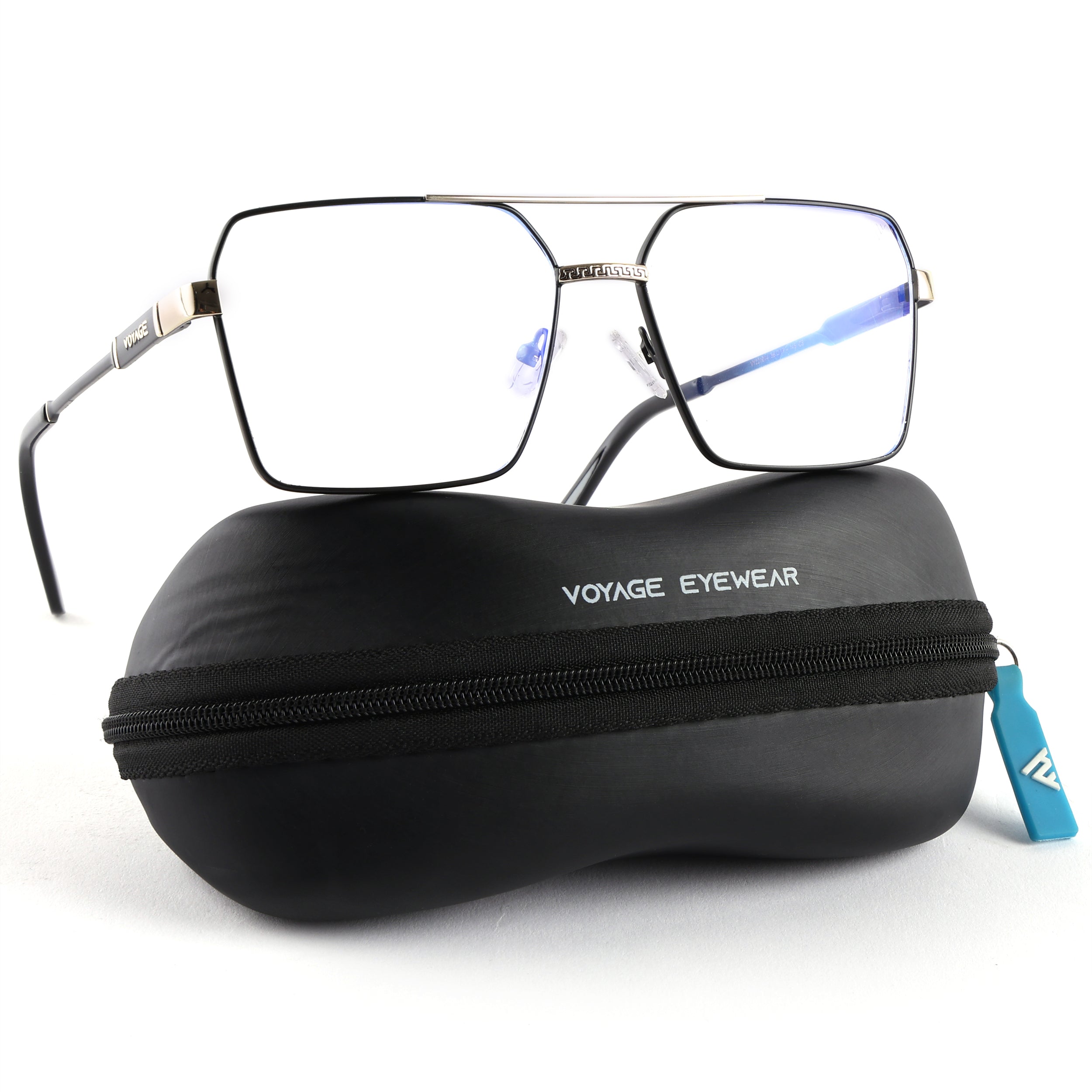 Voyage Exclusive Black & Golden Wayfarer Eyeglasses for Men & Women (VY221014MG5329-C1)