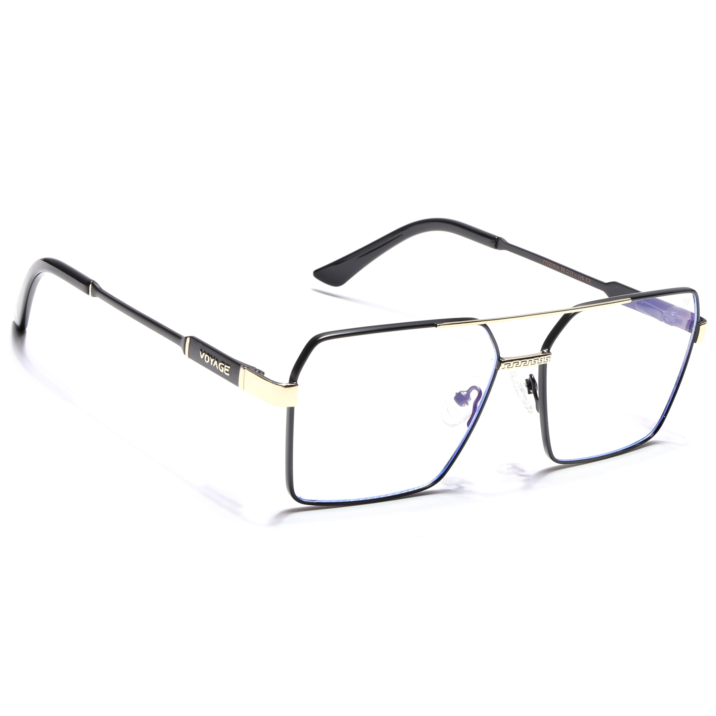 Voyage Exclusive Black & Golden Wayfarer Eyeglasses for Men & Women (VY221014MG5329-C1)