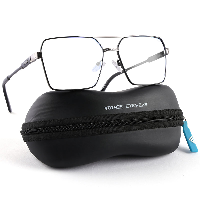 Voyage Exclusive Black & Silver Wayfarer Eyeglasses for Men & Women (VY221014MG5331-C3)