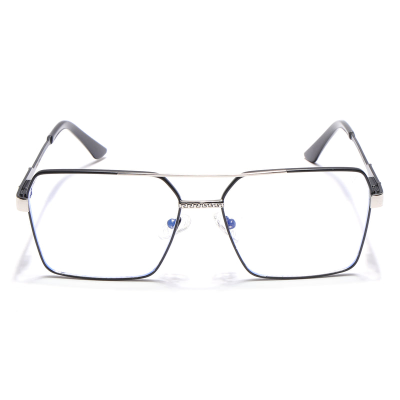 Voyage Exclusive Black & Silver Wayfarer Eyeglasses for Men & Women (VY221014MG5331-C3)