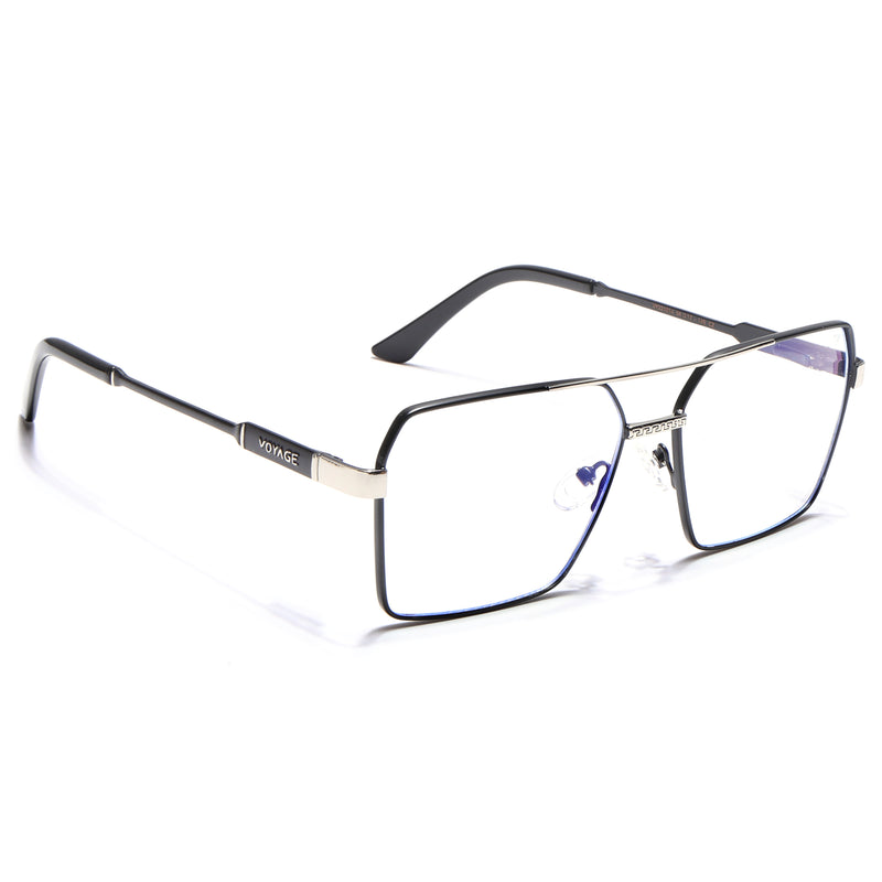 Voyage Exclusive Black & Silver Wayfarer Eyeglasses for Men & Women (VY221014MG5331-C3)