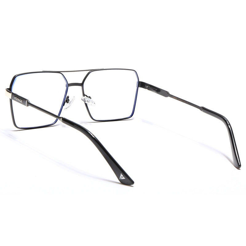 Voyage Exclusive Black & Silver Wayfarer Eyeglasses for Men & Women (VY221014MG5331-C3)