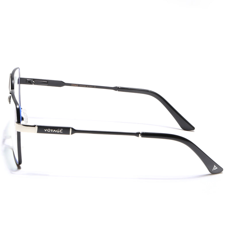 Voyage Exclusive Black & Silver Wayfarer Eyeglasses for Men & Women (VY221014MG5331-C3)