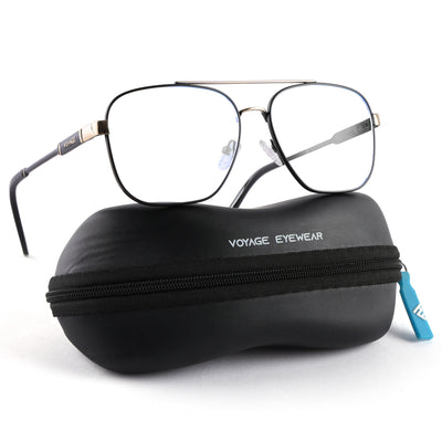 Voyage Exclusive Black & Golden Wayfarer Eyeglasses for Men & Women (VY221015MG5332-C1)