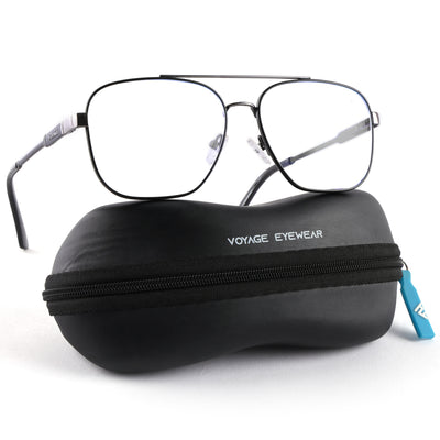 Voyage Exclusive Black & Grey Wayfarer Eyeglasses for Men & Women (VY221015MG5333-C2)