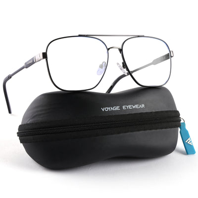 Voyage Exclusive Black & Silver Wayfarer Eyeglasses for Men & Women (VY221015MG5334-C3)