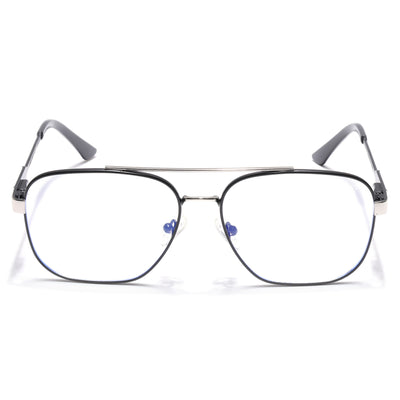 Voyage Exclusive Black & Silver Wayfarer Eyeglasses for Men & Women (VY221015MG5334-C3)