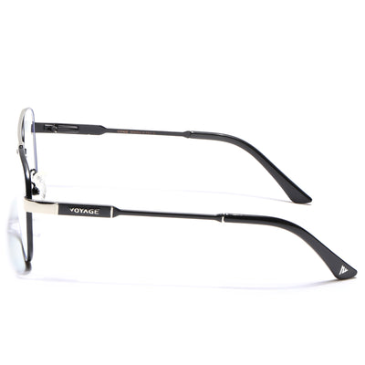 Voyage Exclusive Black & Silver Wayfarer Eyeglasses for Men & Women (VY221015MG5334-C3)