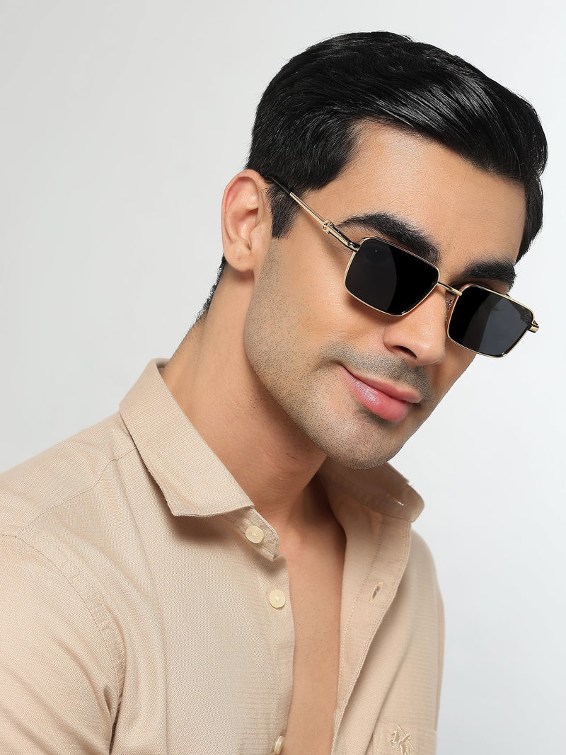 Mocha - Golden Rectangle Polarized Sunglasses (WS1411PCL2196)