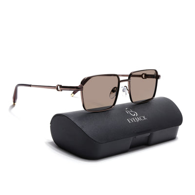 Mocha - Brown Rectangle Polarized Sunglasses (WS1411PCL2197)