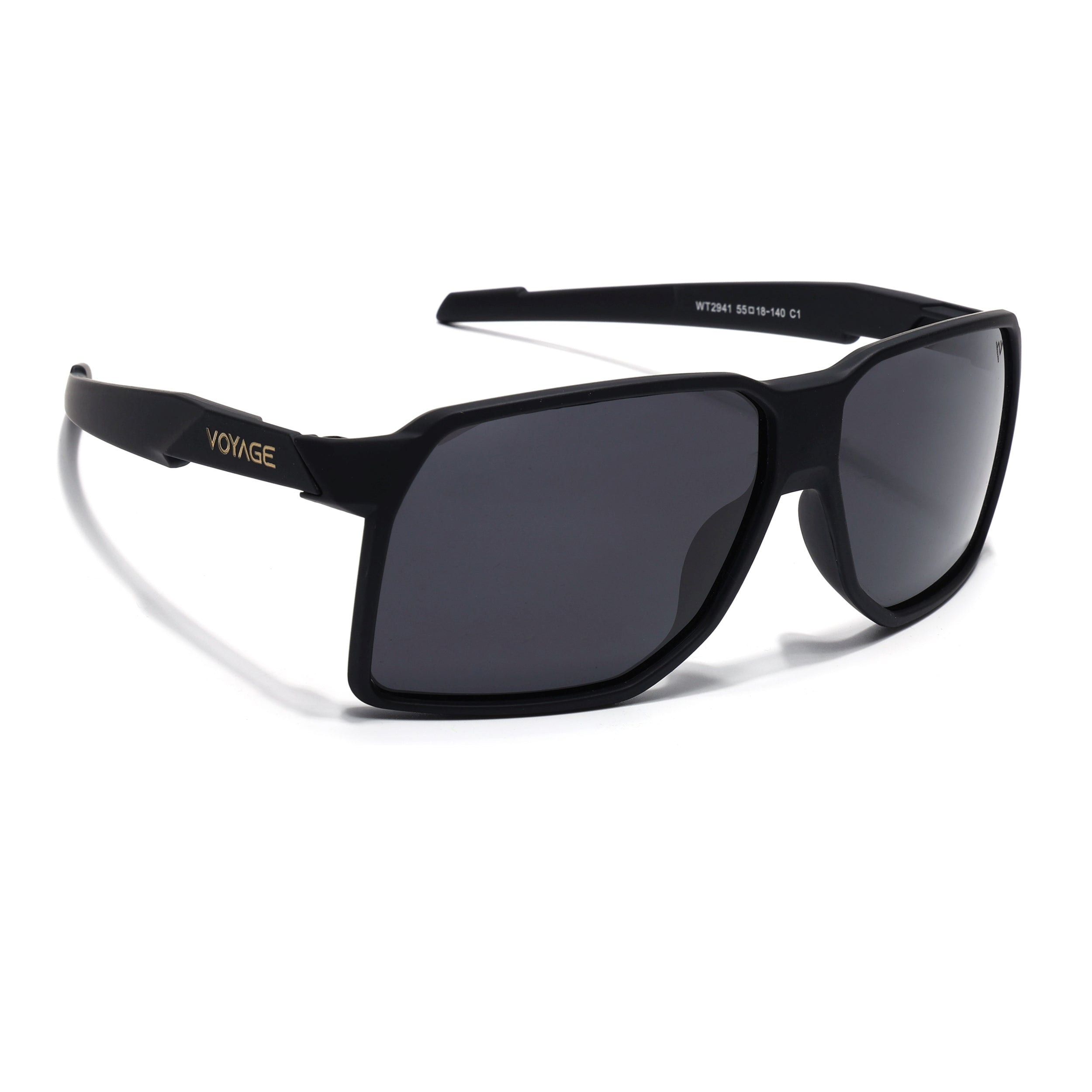 MountX | Black Wrap Around Polarized Sunglasses | Black Lens - PMG6738
