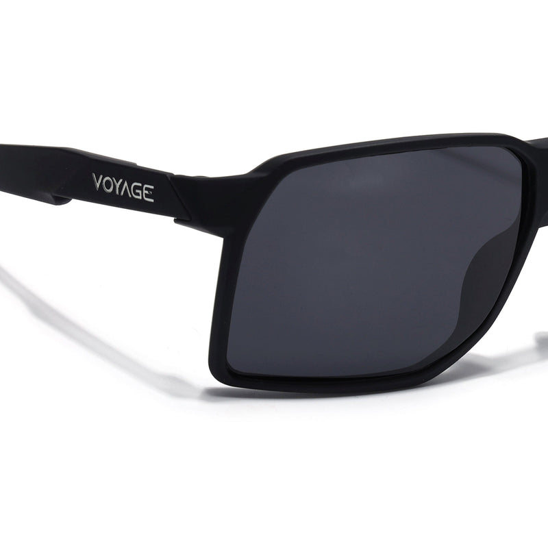 MountX | Matt Black Wrap Around Polarized Sunglasses | Black Lens - PMG6739