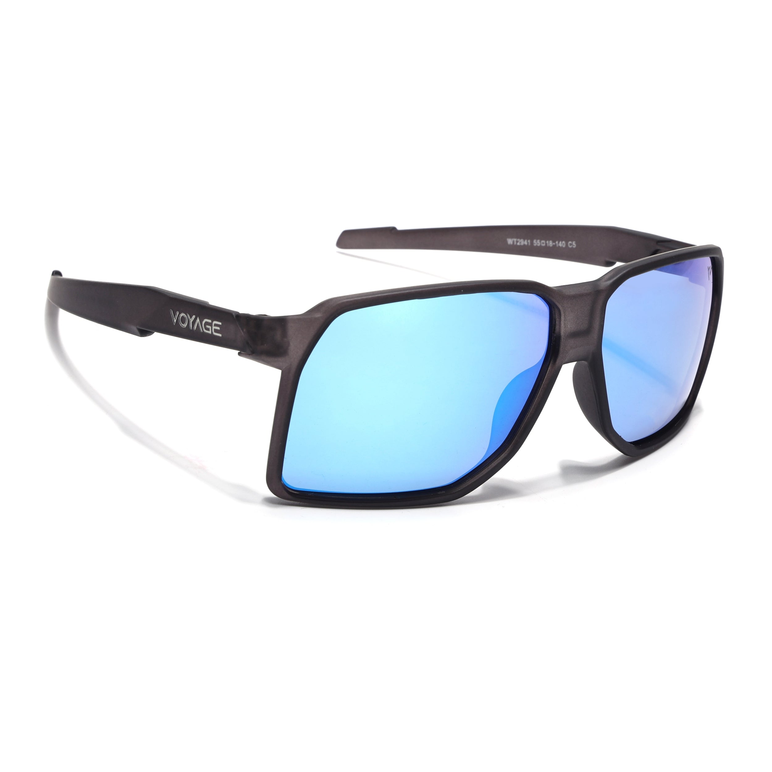 MountX | Blue Wrap Around Polarized Sunglasses | Black Frame - PMG6740
