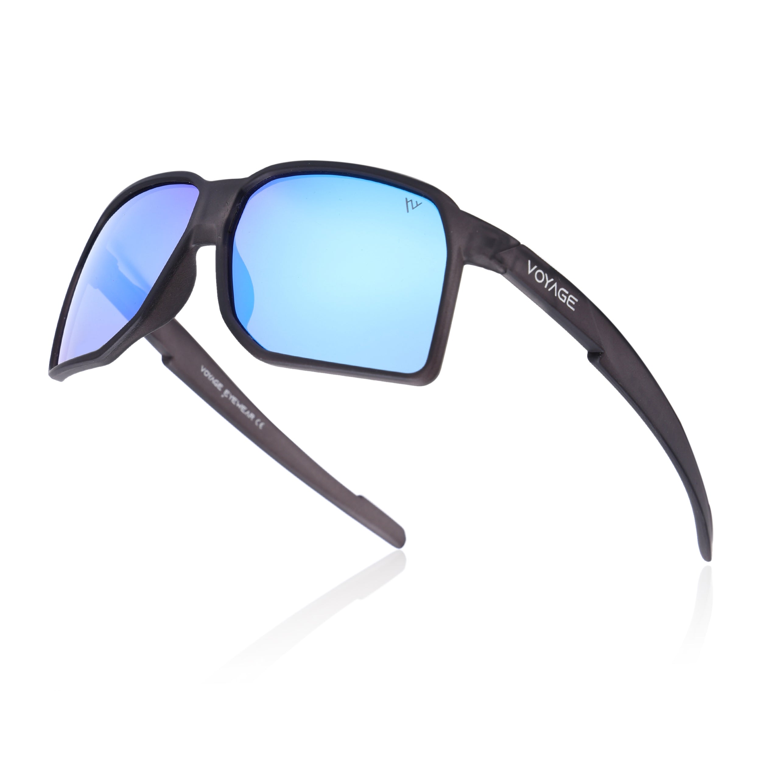 MountX | Blue Wrap Around Polarized Sunglasses | Black Frame - PMG6740