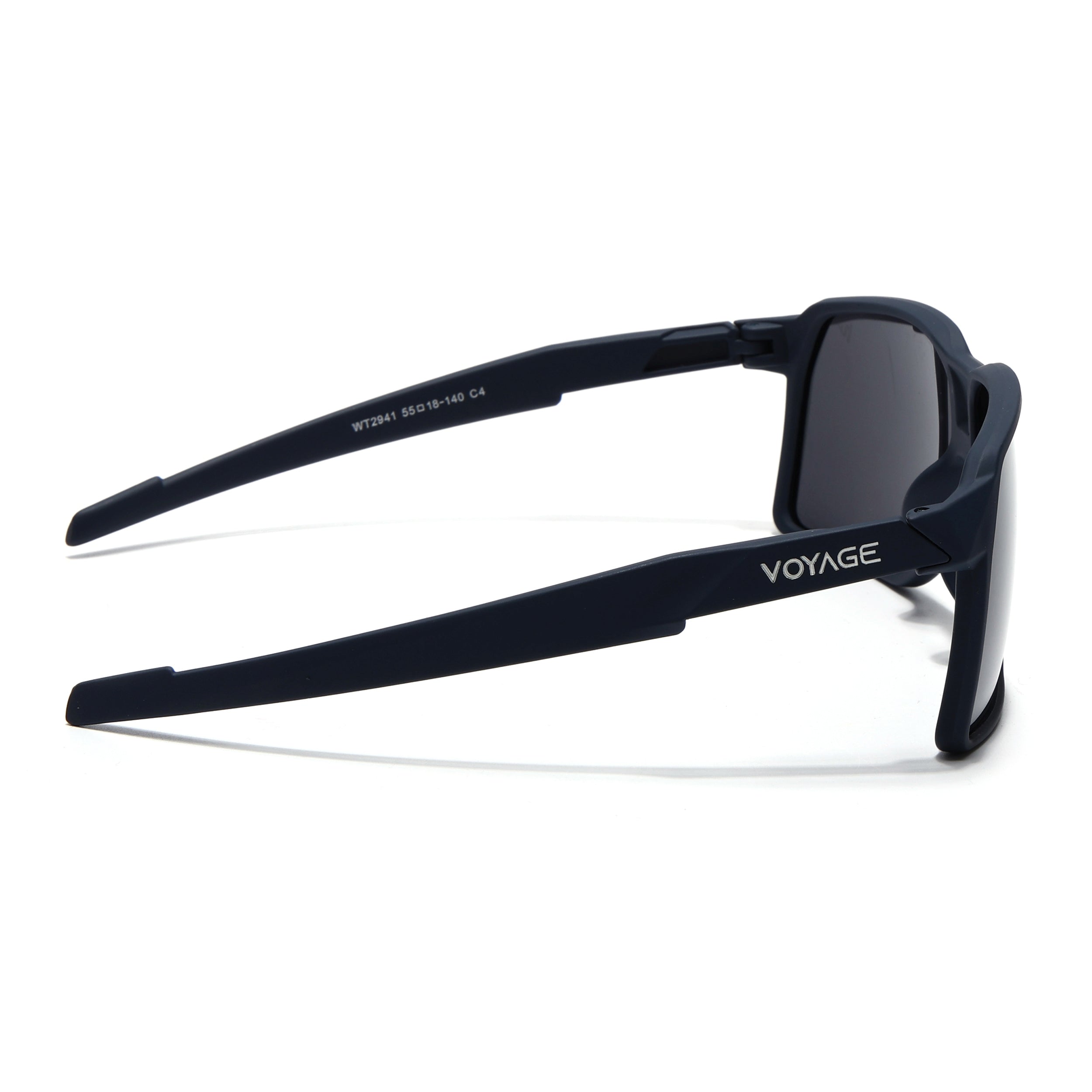 MountX | Navy Blue Wrap Around Polarized Sunglasses | Black Lens - PMG6742
