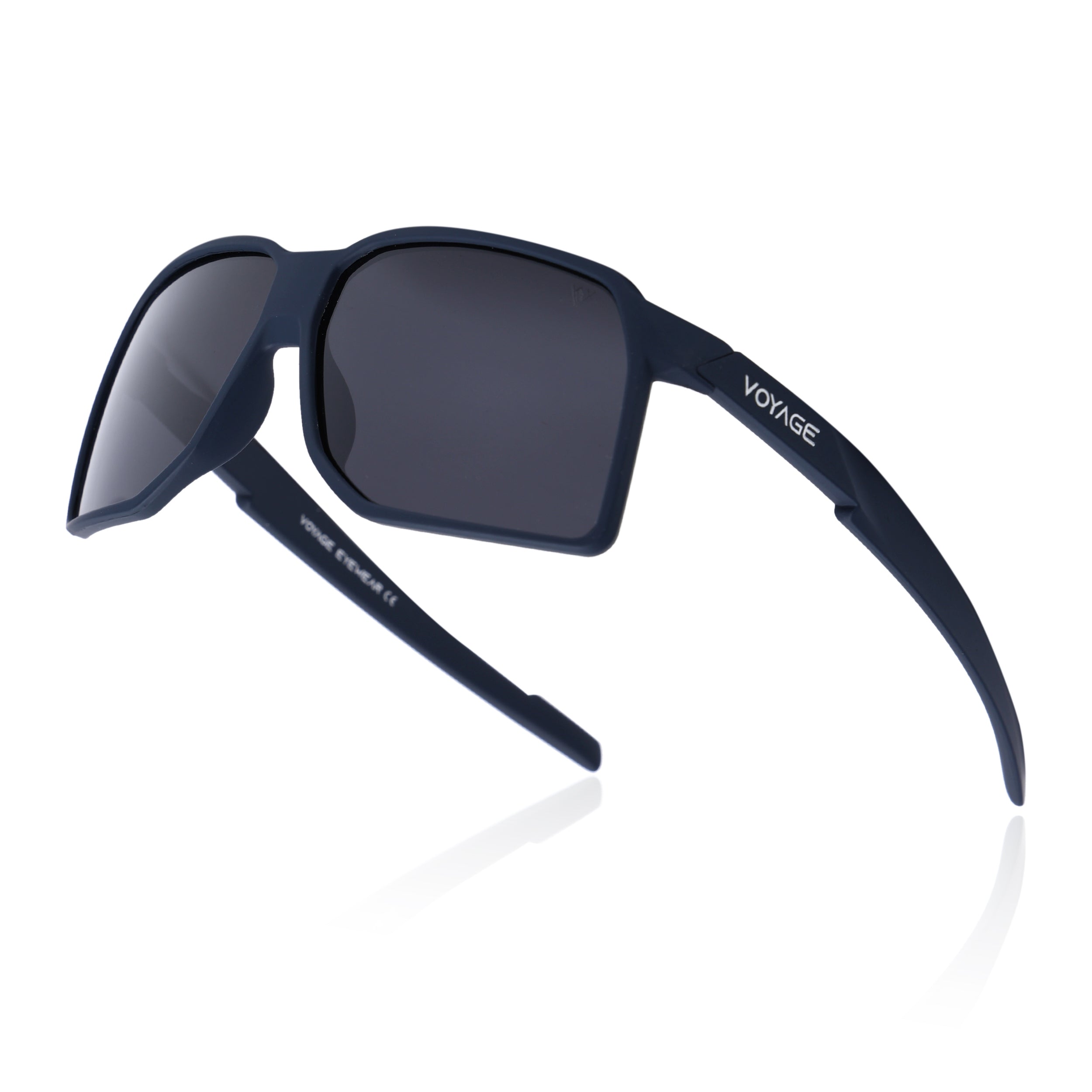 MountX | Navy Blue Wrap Around Polarized Sunglasses | Black Lens - PMG6742
