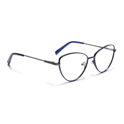 Voyage Blue Cateye Eyeglasses for Women (YC82043MG4604-C5)