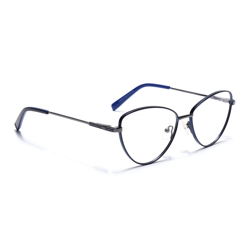 Voyage Blue Cateye Eyeglasses for Women (YC82043MG4604-C5)