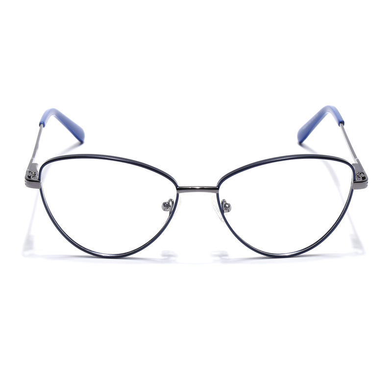 Voyage Blue Cateye Eyeglasses for Women (YC82043MG4604-C5)