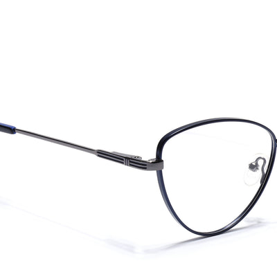 Voyage Blue Cateye Eyeglasses for Women (YC82043MG4604-C5)