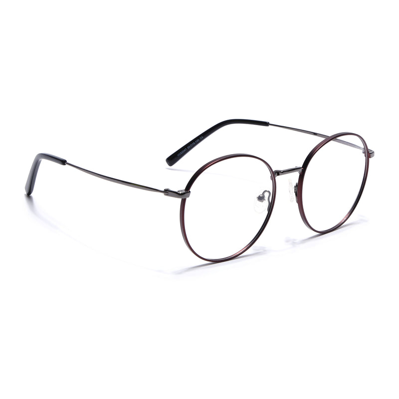 Voyage Red Round Eyeglasses for Men & Women (YC82047MG4621-C4)