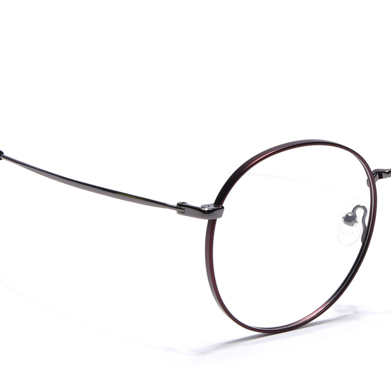 Voyage Red Round Eyeglasses for Men & Women (YC82047MG4621-C4)
