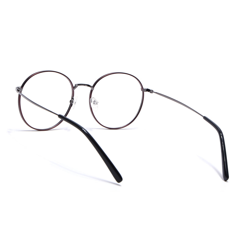 Voyage Red Round Eyeglasses for Men & Women (YC82047MG4621-C4)
