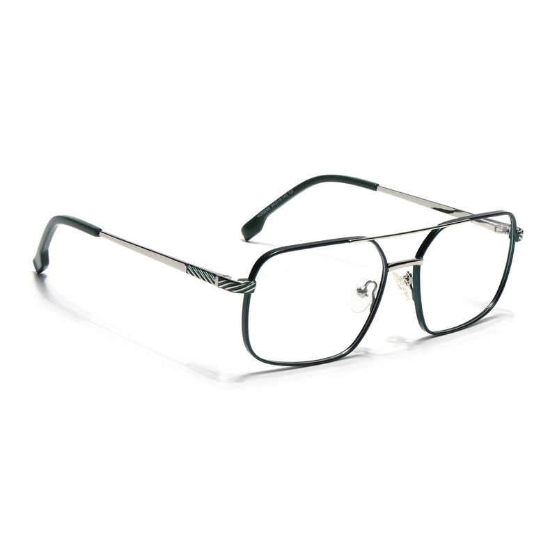 Voyage Green & Silver Wayfarer Eyeglasses for Men & Women (YC82055MG4642-C3)